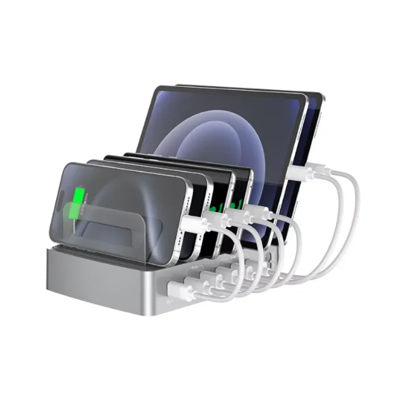 Universal 72W 6 Port Multi USB PD Charger Stand For IPhone 16 15 14 13 Carregador QC3.0 Fast Station Samsung Xiaomi