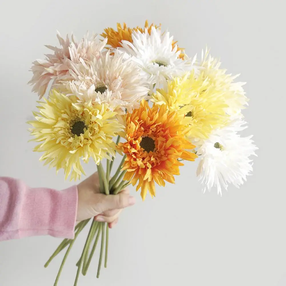 

1 Branch Artificial Flower Fancy UV-resistant Fresh-keeping Holiday Supplies Faux Silk Flower Fake Flower