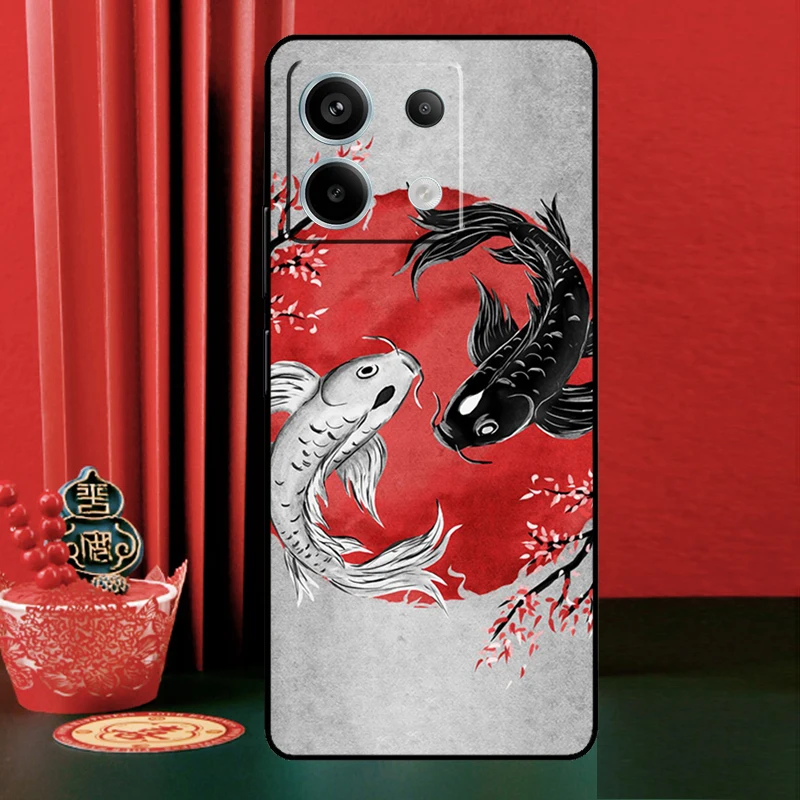 Кои Рыба Инь Ян для Xiaomi Redmi Note 14 13 Pro 12 11 9 10 9S 10S 11S 12S 13C 10C 12C 14C Чехол телефона