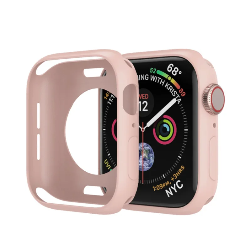Candy Soft Silicone Case for Apple Watch 3 2 1 42MM 38MM Cover Protection Shell for iWatch 4 5 6 SE 44MM 40MM Watch Bumper black