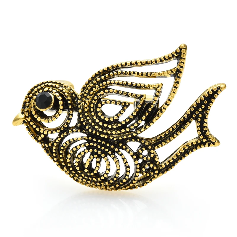 

Wuli&baby Vintage Pigeon Brooches For Women Unisex 2-color Flying Dove Bird Party Causal Brooch Pin Gifts