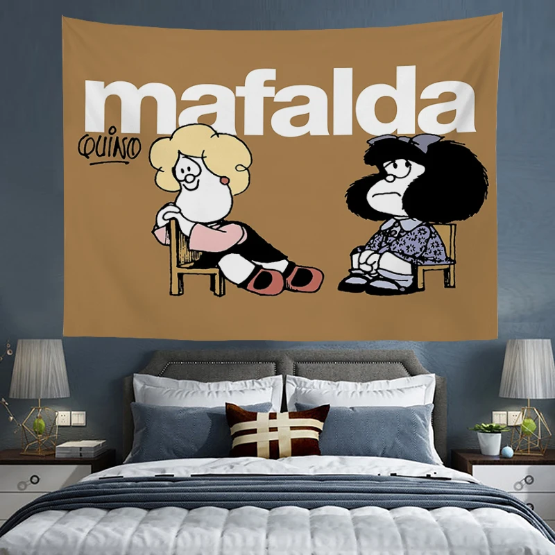 

Mafalda Wall Hanging Tapestry Art Tapestries Home Decoration Accessories Decorative Headboards Funny Aesthetic Room Decor Custom