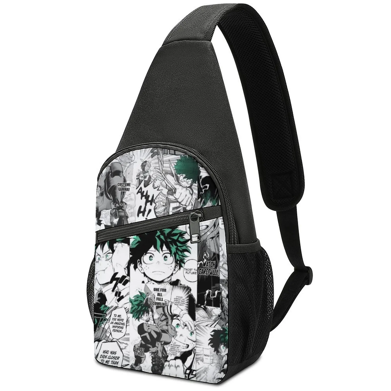 

Deku Collage Izuku Midoriya Chest Bags My Hero Academia Print Shoulder Bag Stylish Phone Small Bag Motorcycle Running Sling Bags