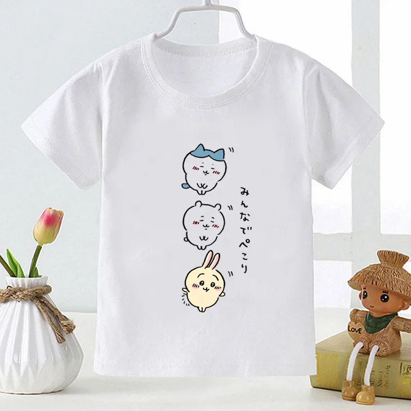 

Hot Sale Chiikawa Print Kids T-shirt Kawaii Children's Clothes 2023 Summer Cartoon Short Sleeve Girls Tops Baby Boys T shirt