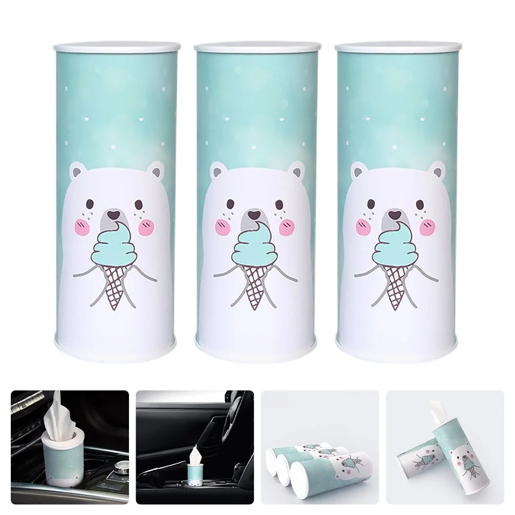 

3 Pcs Wet Wipes Face Tissue Daily Accessory Convenient Car Napkin Disposable Facial Towels Bracket Paper Travel Washcloth