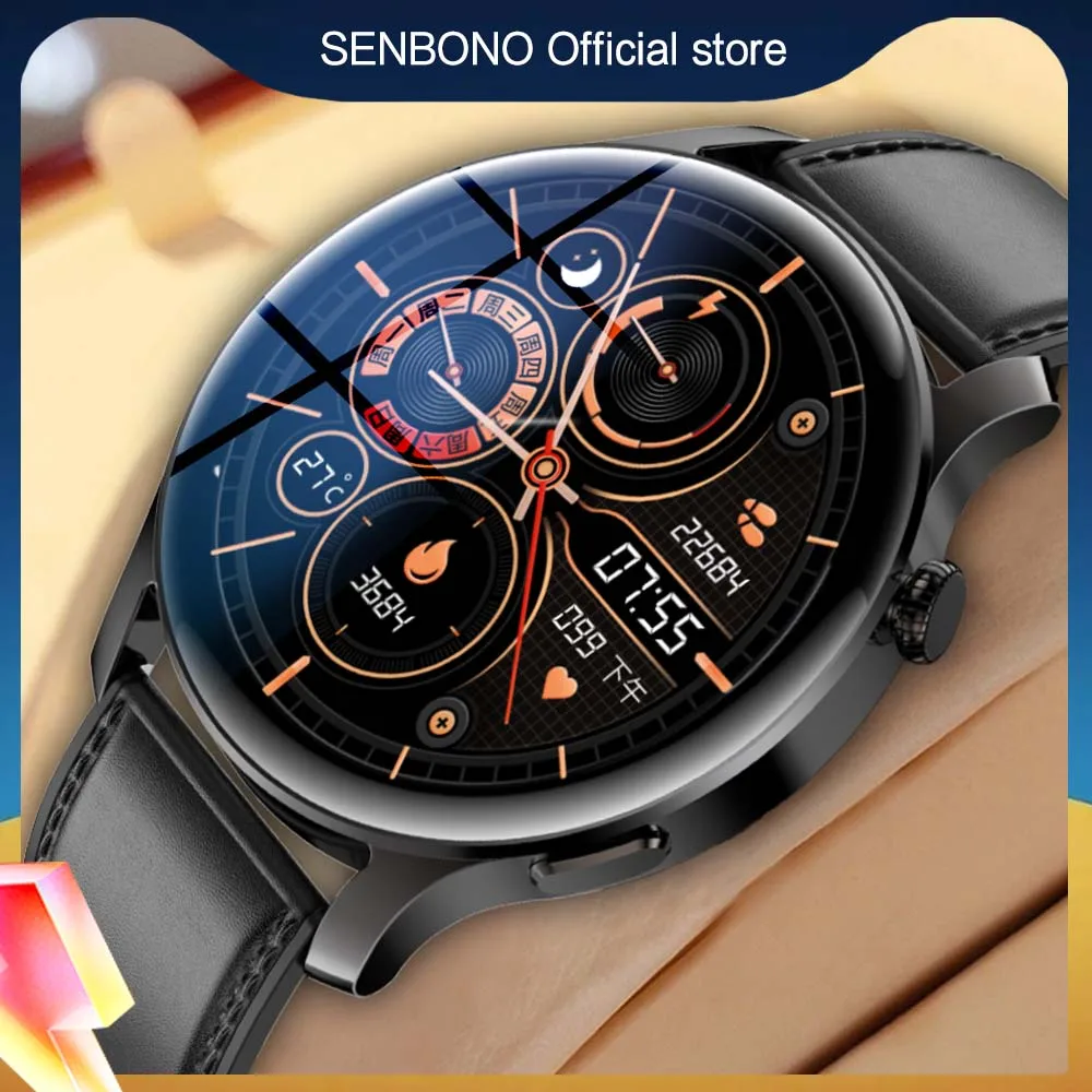 

SENBONO 2022 Men's Smart Watch IP68 Waterproof Fitness Tracker Spo2 HR Sport Smartwatch Men Women for Xiaomi Huanwei IOS Andorid