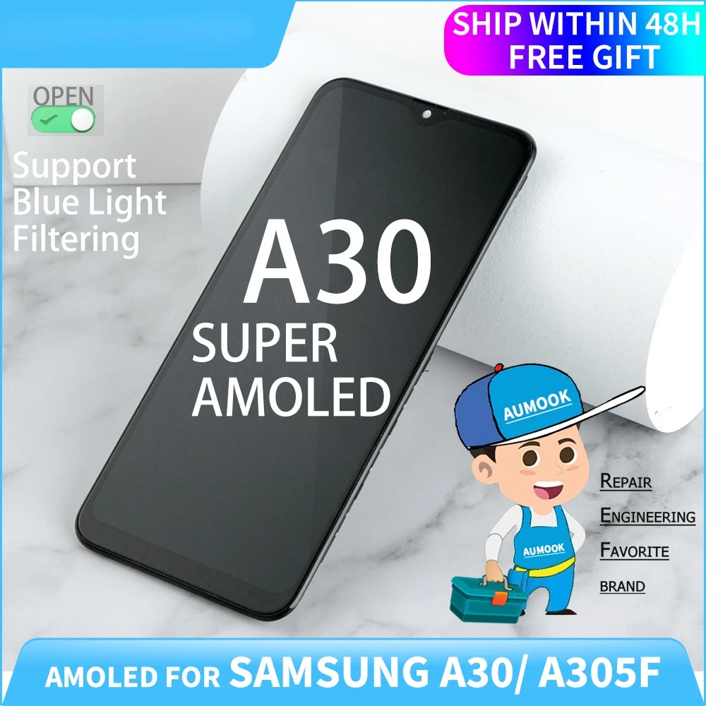 

Супер AMOLED для Samsung Galaxy A30 SM-A305F дисплей ЖК-экран Замена для Samsung A30 A305 A305F дисплей ЖК-экран модуль