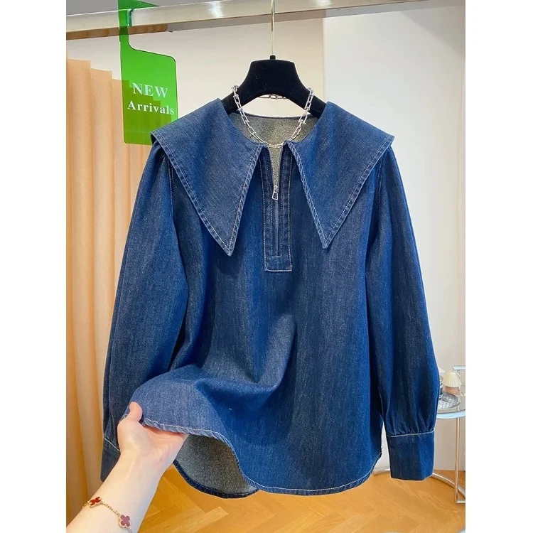 Весна и осень 2024 повседневная художественная джинсовая верхняя одежда больших