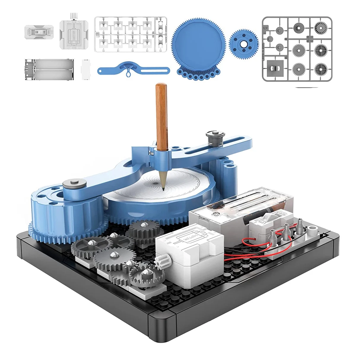 

Toys,Mechanical Painting Science Kit, Exploration Kit for Circuit and Gear Principles,Electronics Building Kit, B