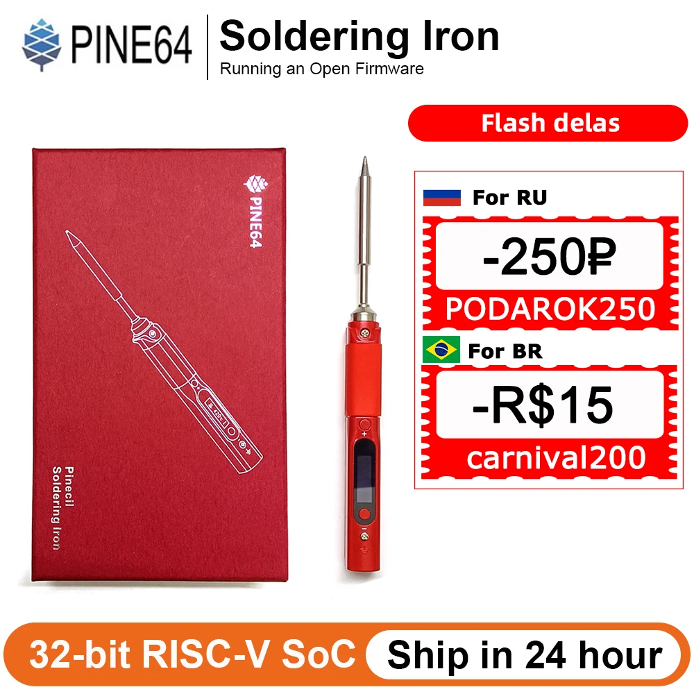  Паяльник Pine64 Pinecil, портативный мини-USB-интерфейс для сварочных инструментов, интеллектуальное техническое обслуживание с постоянной т…
