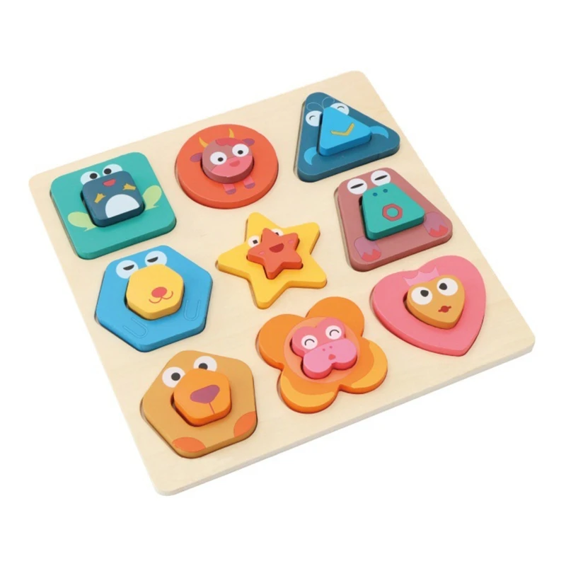 

Children's Color Recognition Puzzle Sorting Matching Shape Portable Math Educational Toy with Bright Colors Pattern