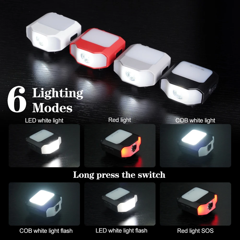 

Sensor Cap Clip on Light Headlight 6 Modes COB LED Headlamp Type-C Charging Head Lamp for Outdoor Hiking Camping Fishing
