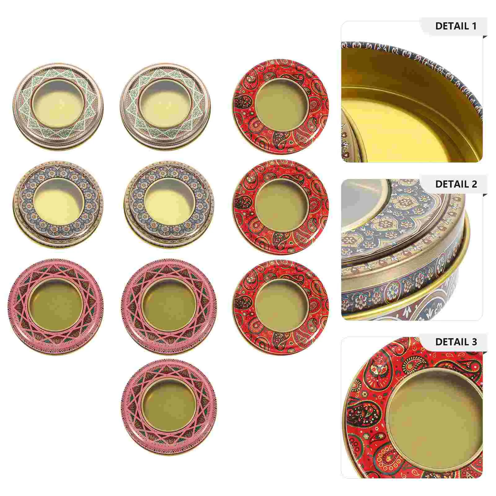 

10 Pcs Saffron Iron Can Home Cans Canisters Storage Tank Decoration Compact Decorative Jar