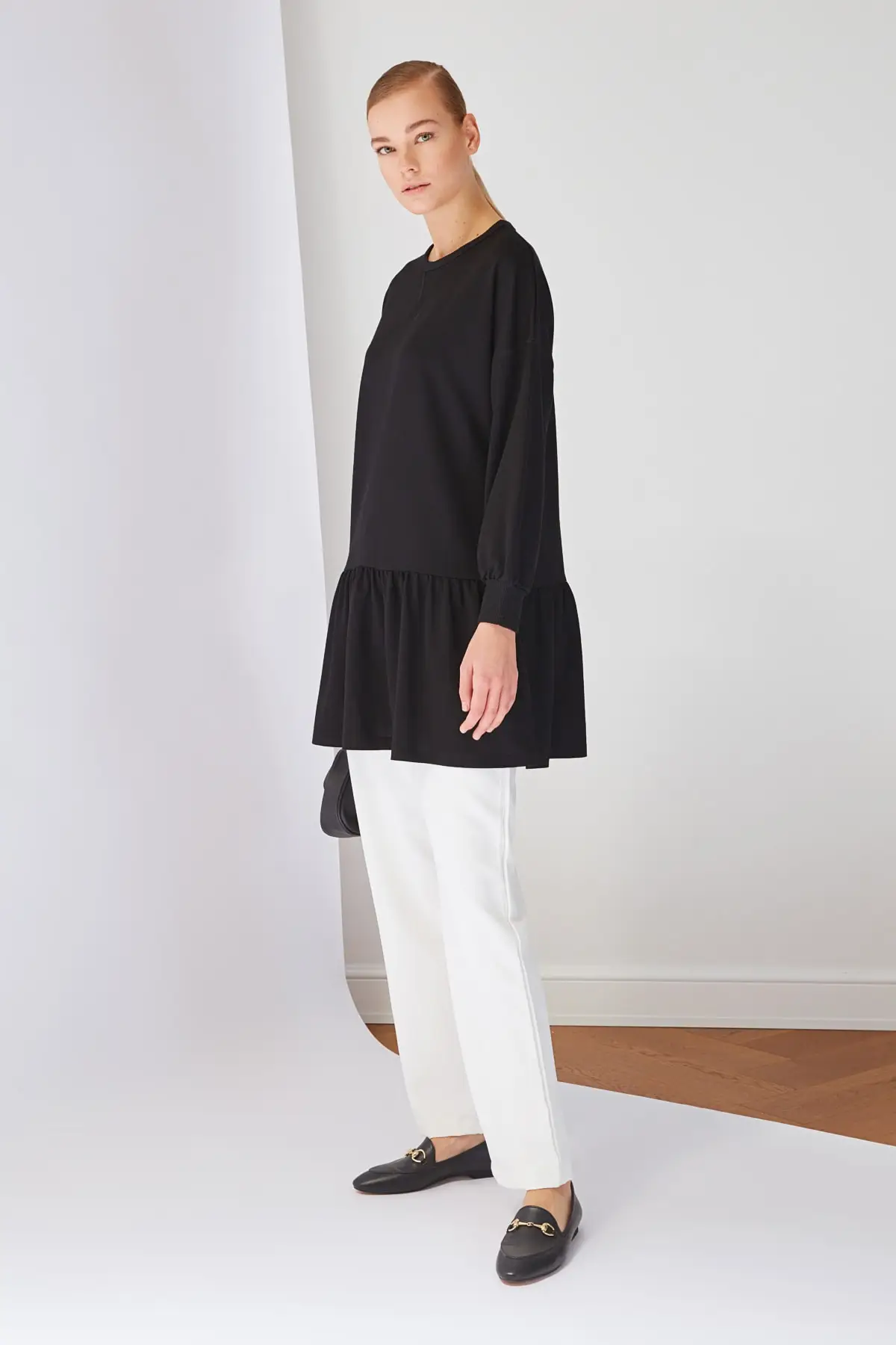 

Black Skirt Ruffled Tunic End Muslim Tunic 2021 Fashion