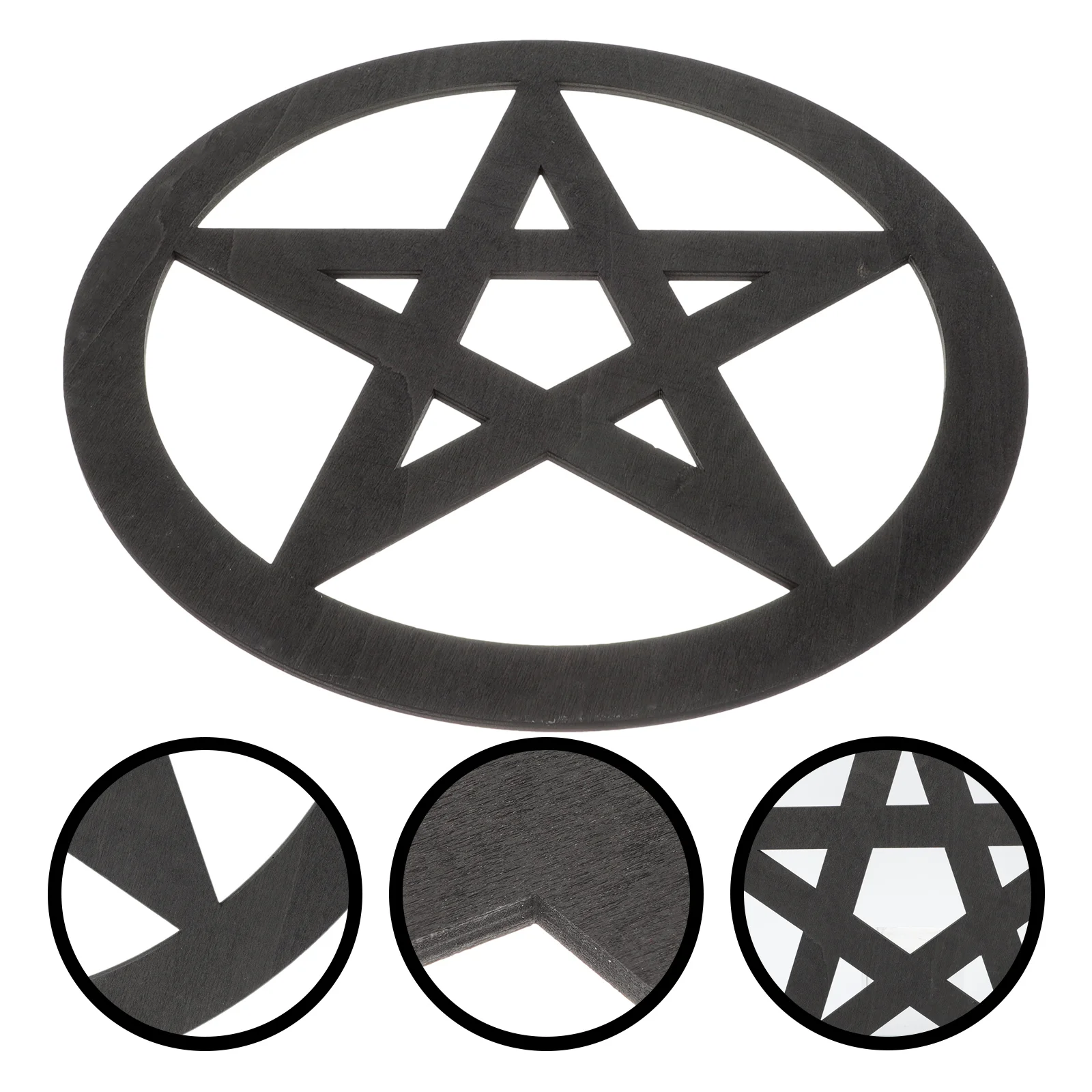 

Wall Decor Altar Wooden Wood Pentagram Household Tile Ornament Ornaments Retro Flower Decorative Plaque Scroll Sign Farmhouse