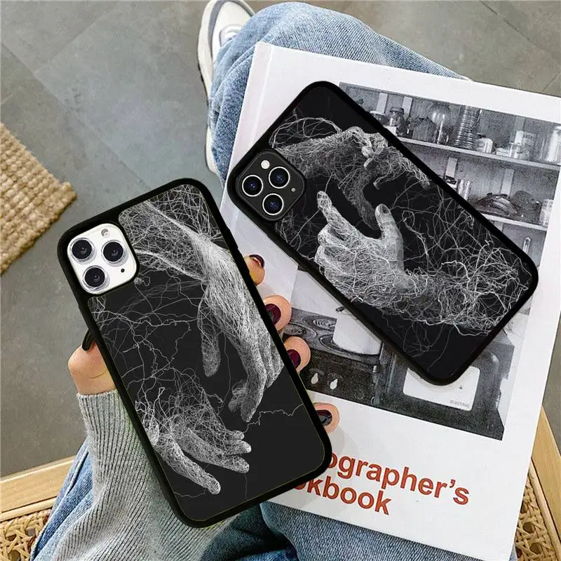 

Line Design Pattern Phone Case Silicone PC+TPU Case for iPhone 11 12 13 Pro Max 8 7 6 Plus X SE XR Hard Fundas