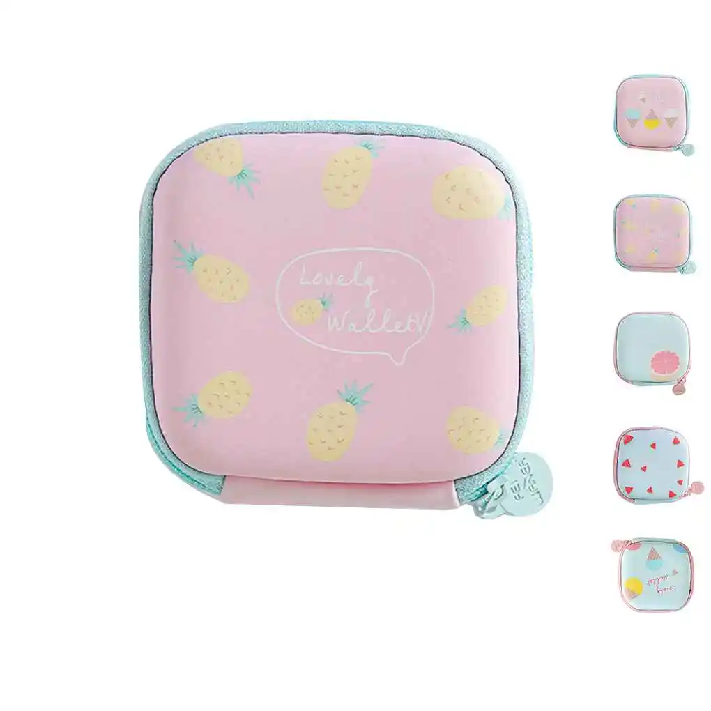 

Квадратная Мини Милая коробка для наушников маленькая свежая молния Детский кошелек для монет кошелек для хранения ключей сумка в подарок