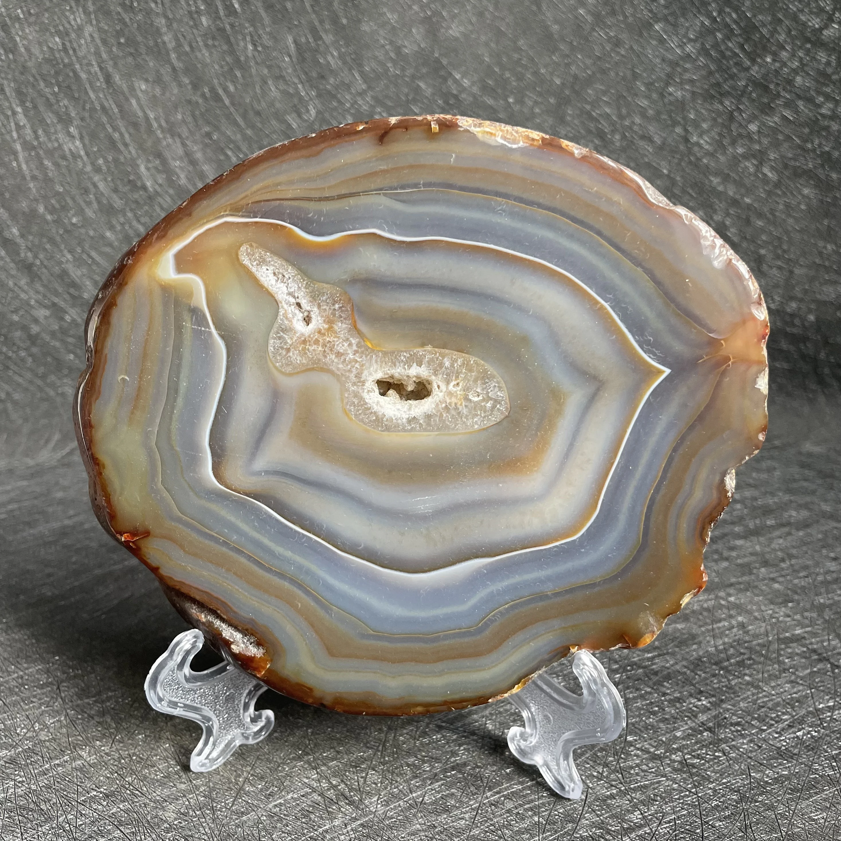 

594g Natural Agate Slice Coasters Decoration Crystal Slab Polished Quartz Rock Salver Healing Stone Reiki feng shui
