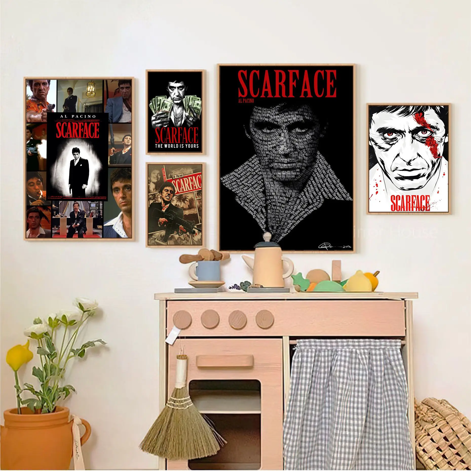 

Scarface Classic Vintage Posters HD Quality Wall Art Retro Posters for Home Decor Art Wall Stickers