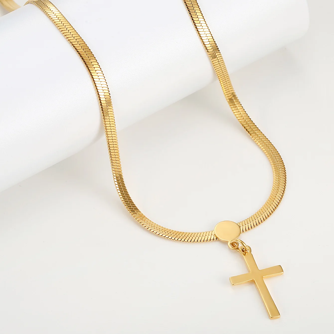 

Fashion Cross Necklace Stainless Steel Christian Charm Necklace Boys Girls Women Men Punk Hip Hop Friendship Jewelry Gifts