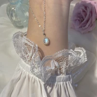 moonstone necklace female ins minority design wind feeling clavicle chain temperament simple and versatile send girlfriend