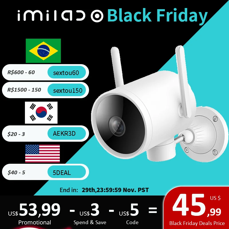 

IMILAB EC3 Outdoor Security Camera Video Surveillance 2K Wifi IP Home CCTV Smart Siren Human Detection IP66 Night Vision Webcam