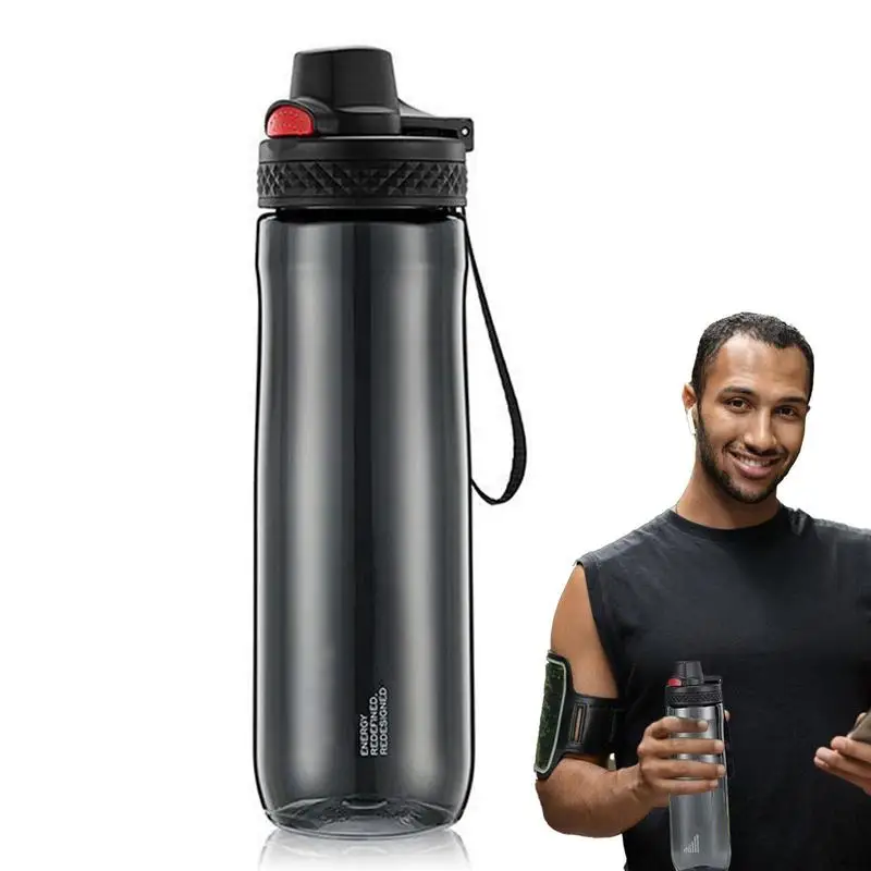 

Спортивная бутылка для воды с герметичной крышкой, многоразовые уличные бутылки с ремешком, достаточное количество воды, 28 унций