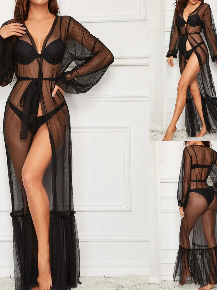 

Sexy One-piece Mesh Perspective Temptation To Stimulate Casual Simple Couples To Tease and Lengthen Sexy Nightdress