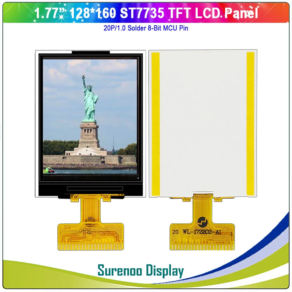 1.77 / 1.8" inch 128*160 Serial SPI / 8_Bit MCU TFT LCD Module Display Screen Panel LCM ST7735 ST7735S without Touch images - 6