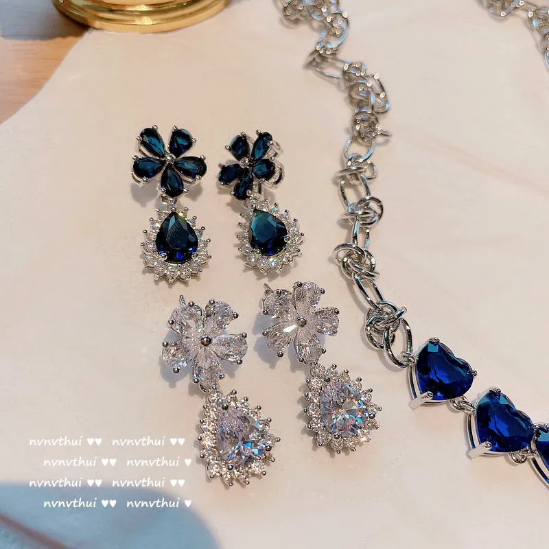 

Серьги с сапфировым сапфиром, позолоченные, 18 К