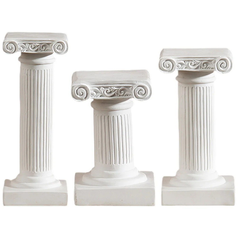 

3pcs Roman Column Holder Table Ornaments Mini Roman Column Candlestick Adorns