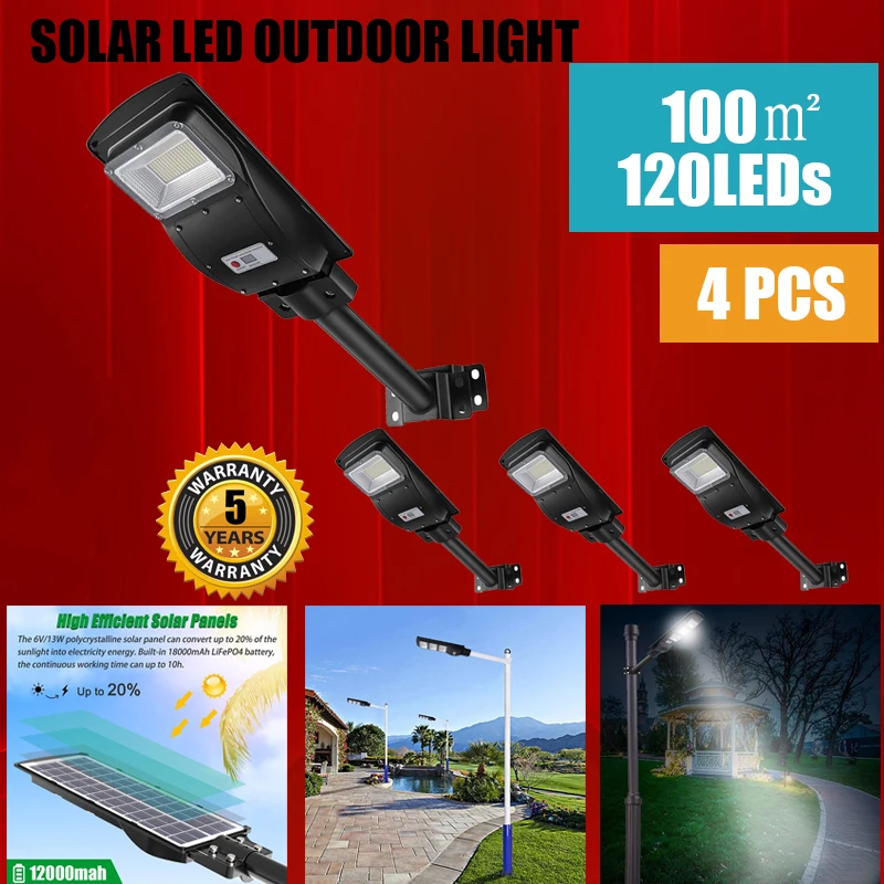 

LED Solar Street outdoor Lights Panel With Remote Control And Human Body Induction Control Suitable lamp For Garden Payground