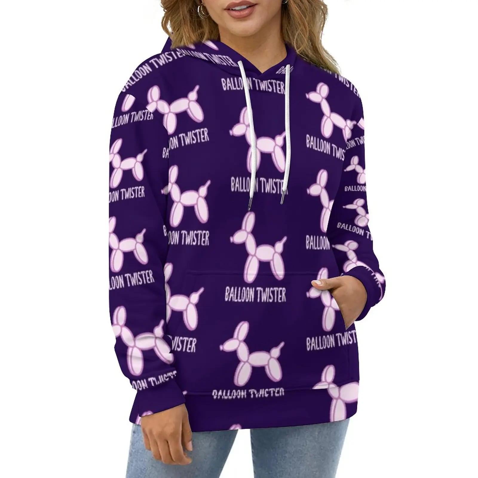 

Balloon Twister Hoodies Couple Funny Animal Print Hip Hop Casual Hoodie Winter Long-Sleeve Elegant Design Sweatshirts Large Size