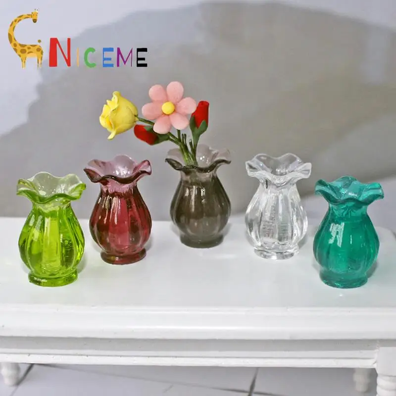 

2 шт. миниатюрный кукольный домик, искусственное стекло, прозрачная ваза, чашка для выращивания растений, аксессуары для кукольного домика, декоративная игрушка