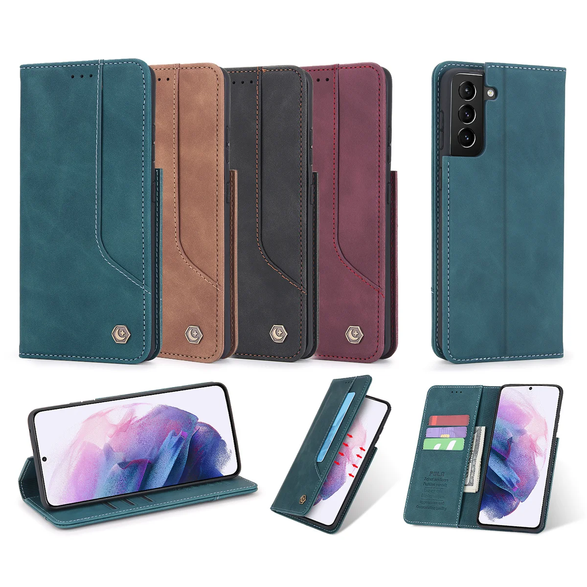 Флип-чехол для Samsung Galaxy S22 S22 Plus Ultra, бумажник с держателем для карт, кожаный чехол с магнитной застежкой, Coque Funda