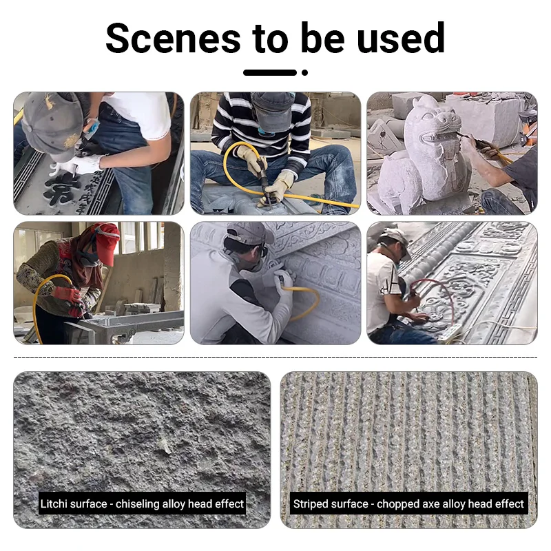 wa pneumatyczna maszyna do rzeźbienia głowica dłuta liczi cięcie powierzchni topór siekania kamienia przycinanie stopu młotek kwiatowy