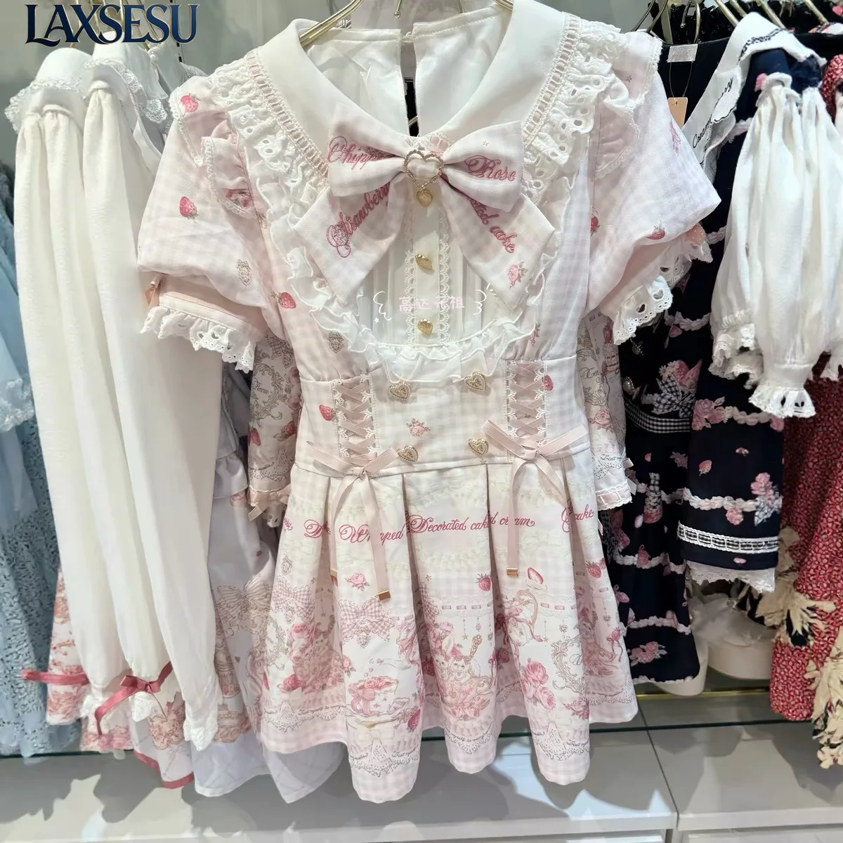 Новинка: Комплект Liz Suit Princess Lolita для девочек, короткое платье с юбкой, японский стиль, 2-х предметный комплект для женщин, летний вариант. (art.: 3920dc5fa9382) - 3920dc5fa9382