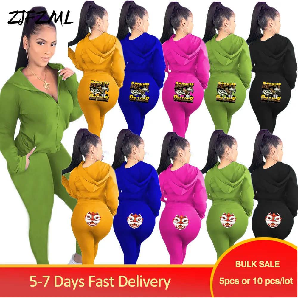 

Bulk Items Wholesale Lots Women's Sport Suits Streetwear Full Sleeve Hooded Sweatshirt + Hipster Workout Sweatpant Co Ord Outfit