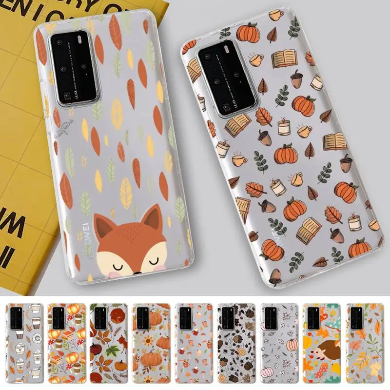 

MaiYaCa Happy Autumn Pumpkin leaf Phone Case for Samsung A51 A52 A71 A12 for Redmi 7 9 9A for Huawei Honor8X 10i Clear Case