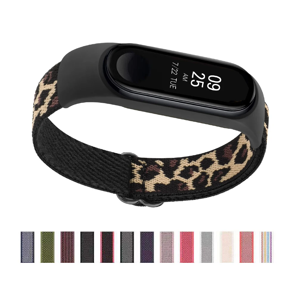 

Ремешок из мягкого нейлона для Xiaomi Mi Band 6 5, регулируемый эластичный браслет для наручных часов Xiaomi Mi Band 3 4 5 6