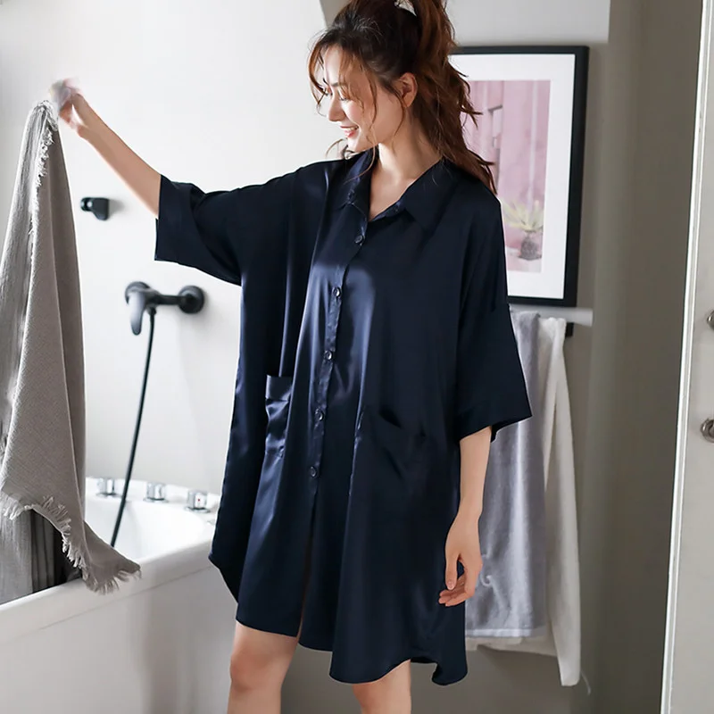 Yu Zhaolin Chubby Girl ночная рубашка больших размеров женские летние пижамы из ледяного