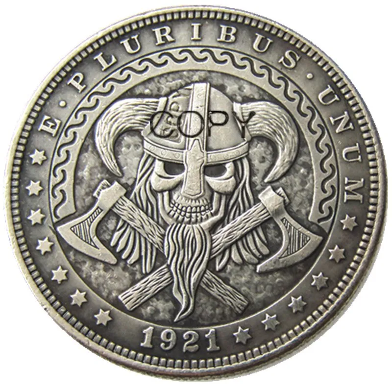 

HB(81)US Hobo Morgan Dollar Skull Zombie Zkeleton Silver Plated Copy Coins