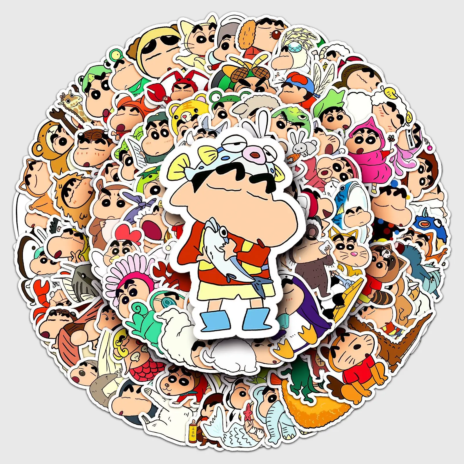 100 шт. наклеек из серии Crayon Shin-chan: милые мультяшные японские комиксы для декора, наклейки для стаканов и чехлов для телефонов (art.: 3920da052bfd9) - 3920da052bfd9