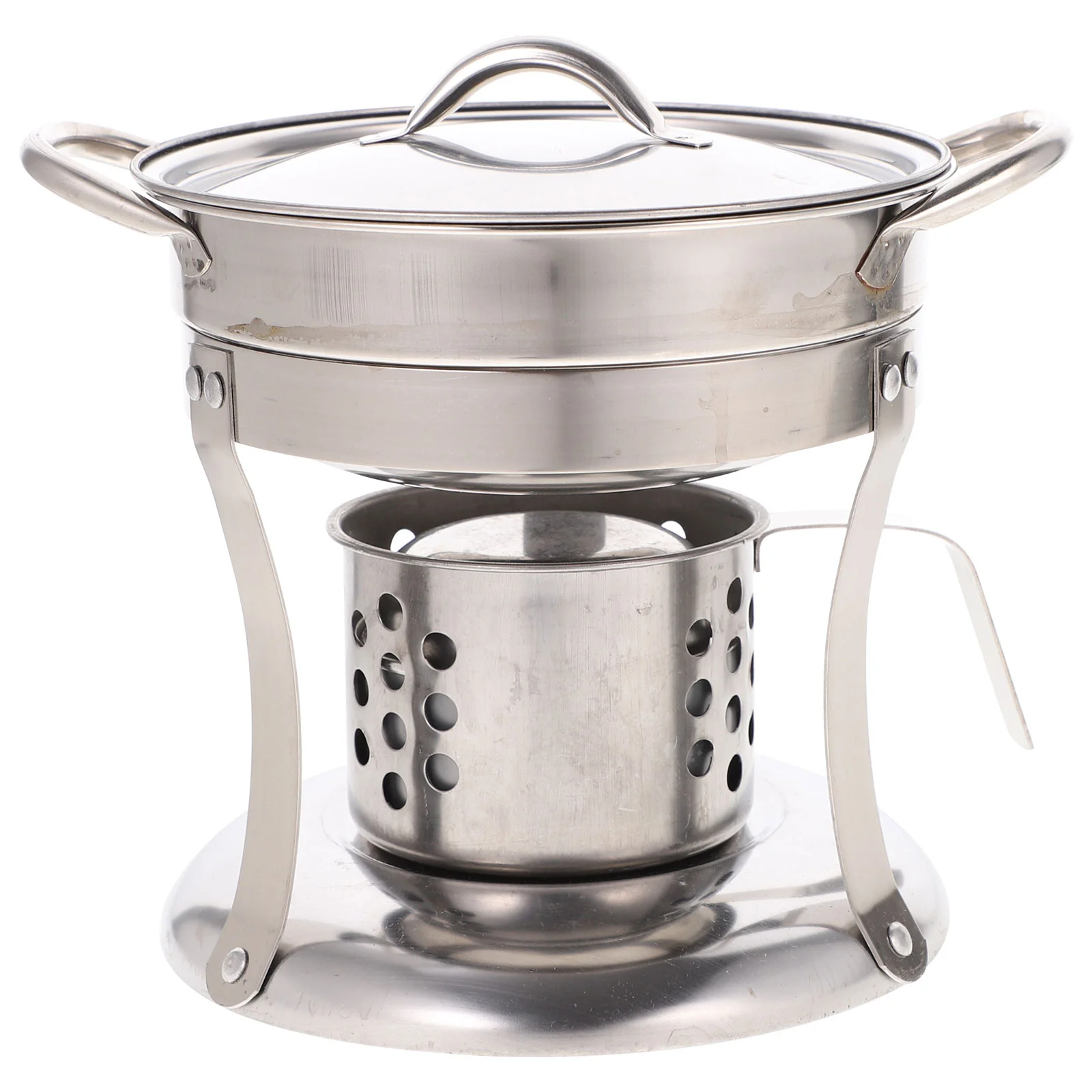 

1 Set Stainless Steel Windproof Portable Convenient Outdoor Cooking Stove Camping Pot Backpacking Stove Burner Stove