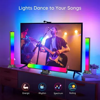 Smart RGB Symphony Sound Control LED Light Music Rhythm Ambient Pickup Lamp With App Control For TV Compute Gaming Desktop Decor 6