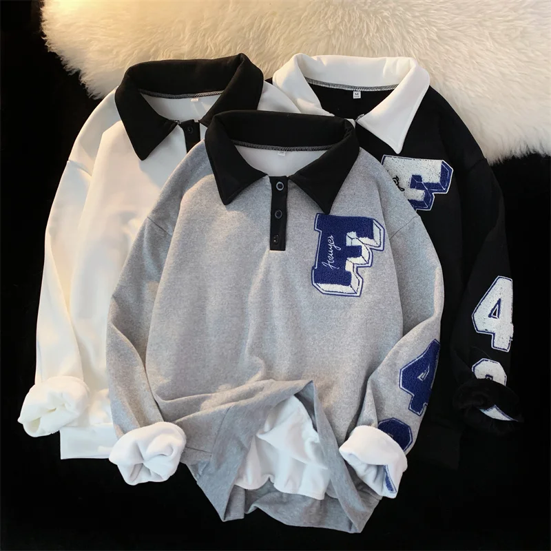 

Autumn winter fleece warm oversized Hoodies Women Harajuku all-match Letter Embroidery Hoodie casual thicken Sweatshirt clothing