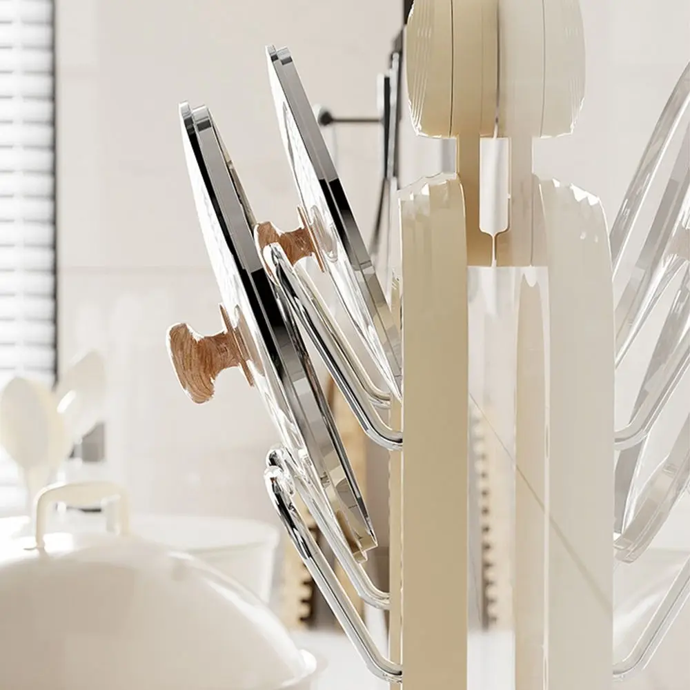 Практичный держатель для крышки кастрюли на присоске многослойный без