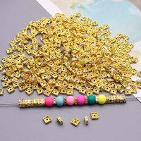 6810mm 50pcslot gold color metal alloy square rhinestone spacer loose beads for jewelry making diy bracelet necklace