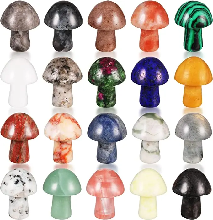 

20Pcs Mushroom Statue Random Home Ornaments Decor Carving Figurines