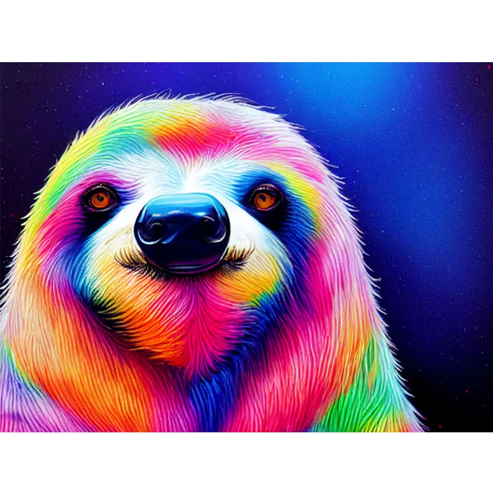 Diamond painting new product 2023 Handmade DIY embroidery rainbow cool  sloth square round diamond Living room decoration gift